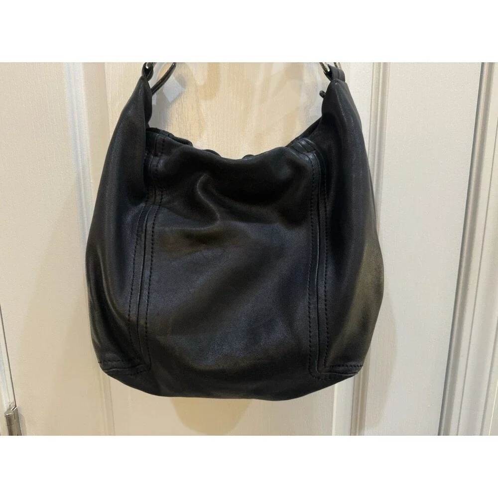 Michael Kors Black Nappa Soft Leather Slouchy Hobo Shoulder Handbag Purse
